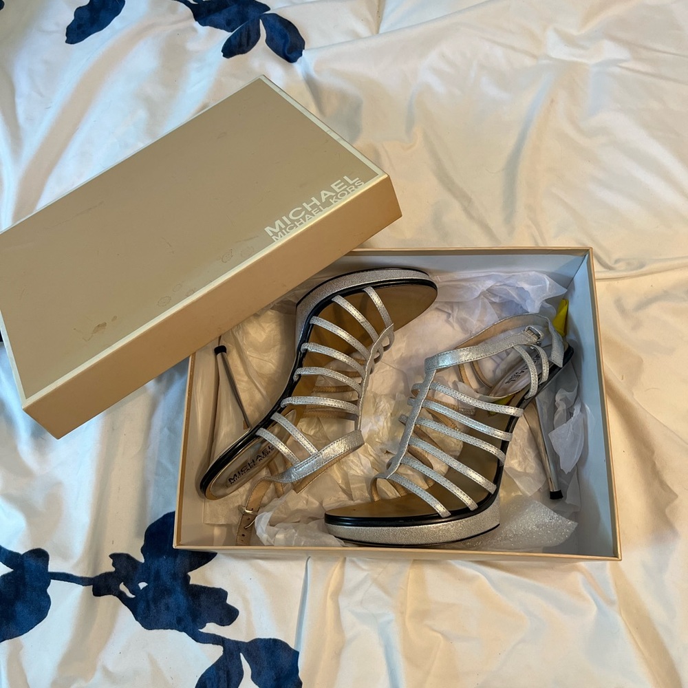 Silver Michael Kors stilettos
